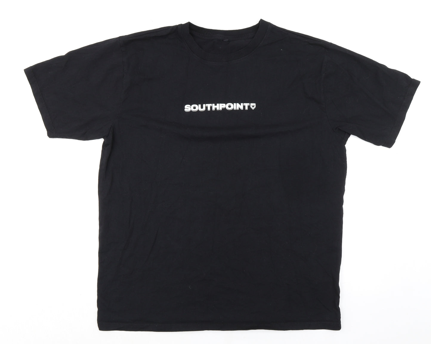 Earth Positive Mens Black Cotton T-Shirt Size XL Crew Neck - SouthPoint