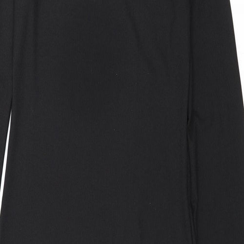 New Look Womens Black Polyester Sheath Size 8 Crew Neck Pullover - Ribbed