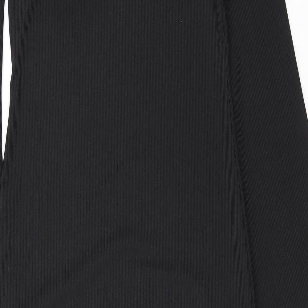 New Look Womens Black Polyester Sheath Size 8 Crew Neck Pullover - Ribbed