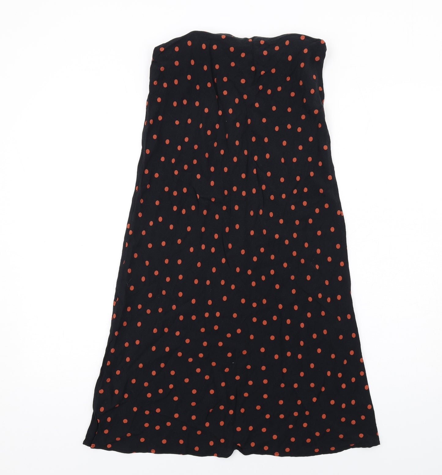 New Look Womens Black Polka Dot Polyester A-Line Skirt Size 8