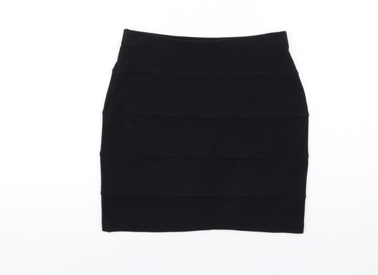 Marks and Spencer Womens Black Viscose Bandage Skirt Size 8