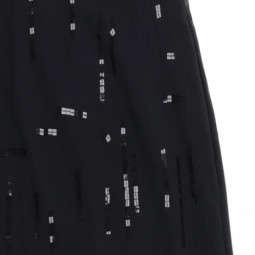 Jasper Conran Womens Black Polyester A-Line Size 12 Off the Shoulder Zip