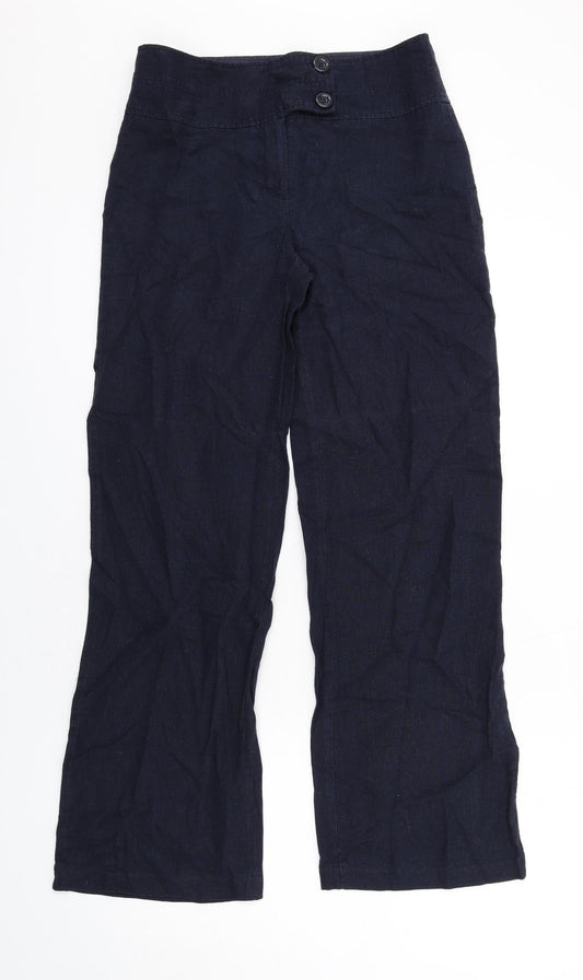 Autonomy Womens Blue Linen Trousers Size 10 L31 in Regular Zip