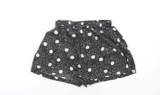 Boohoo Womens Black Polka Dot Polyester Bermuda Shorts Size 6 Regular Pull On