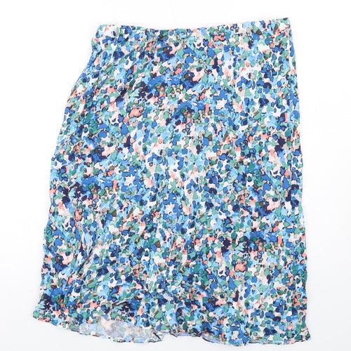 Classic Womens Multicoloured Geometric Viscose A-Line Skirt Size 14