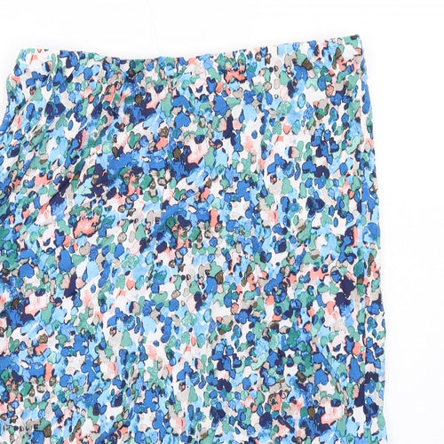 Classic Womens Multicoloured Geometric Viscose A-Line Skirt Size 14