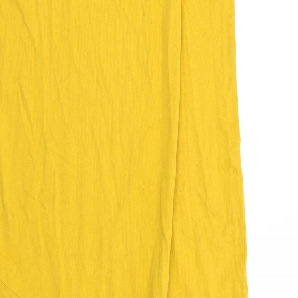 Uniqlo Womens Yellow Cotton Maxi Size M Crew Neck Pullover