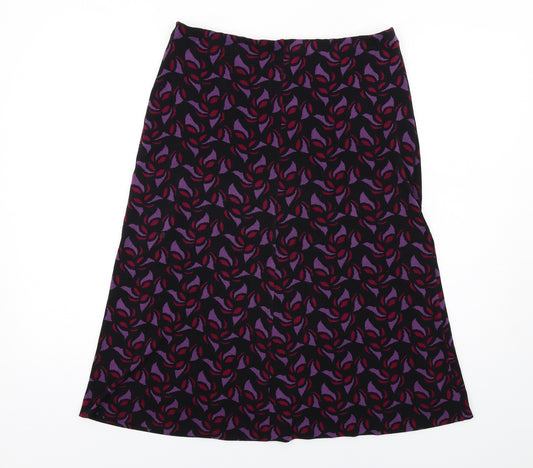 Viyella Womens Purple Geometric Polyester A-Line Skirt Size S