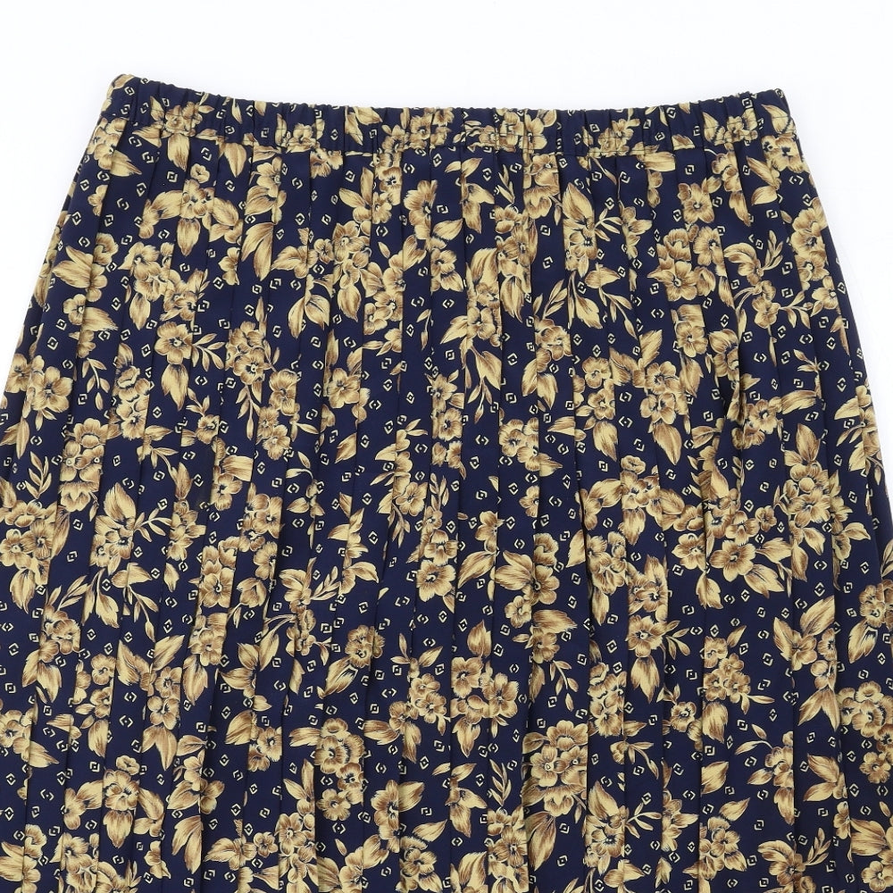 Eastex Womens Blue Floral Polyester Pleated Skirt Size 18