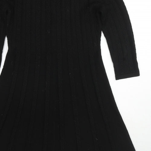 Monsoon Womens Black V-Neck Acrylic Cardigan Jumper Size 10