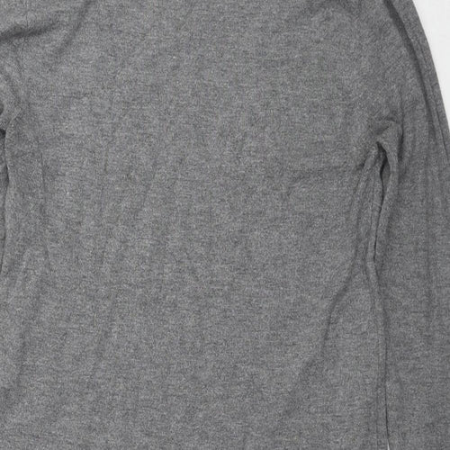 Good Luck Womens Grey Round Neck Viscose Tunic Jumper Size S - Size S-M