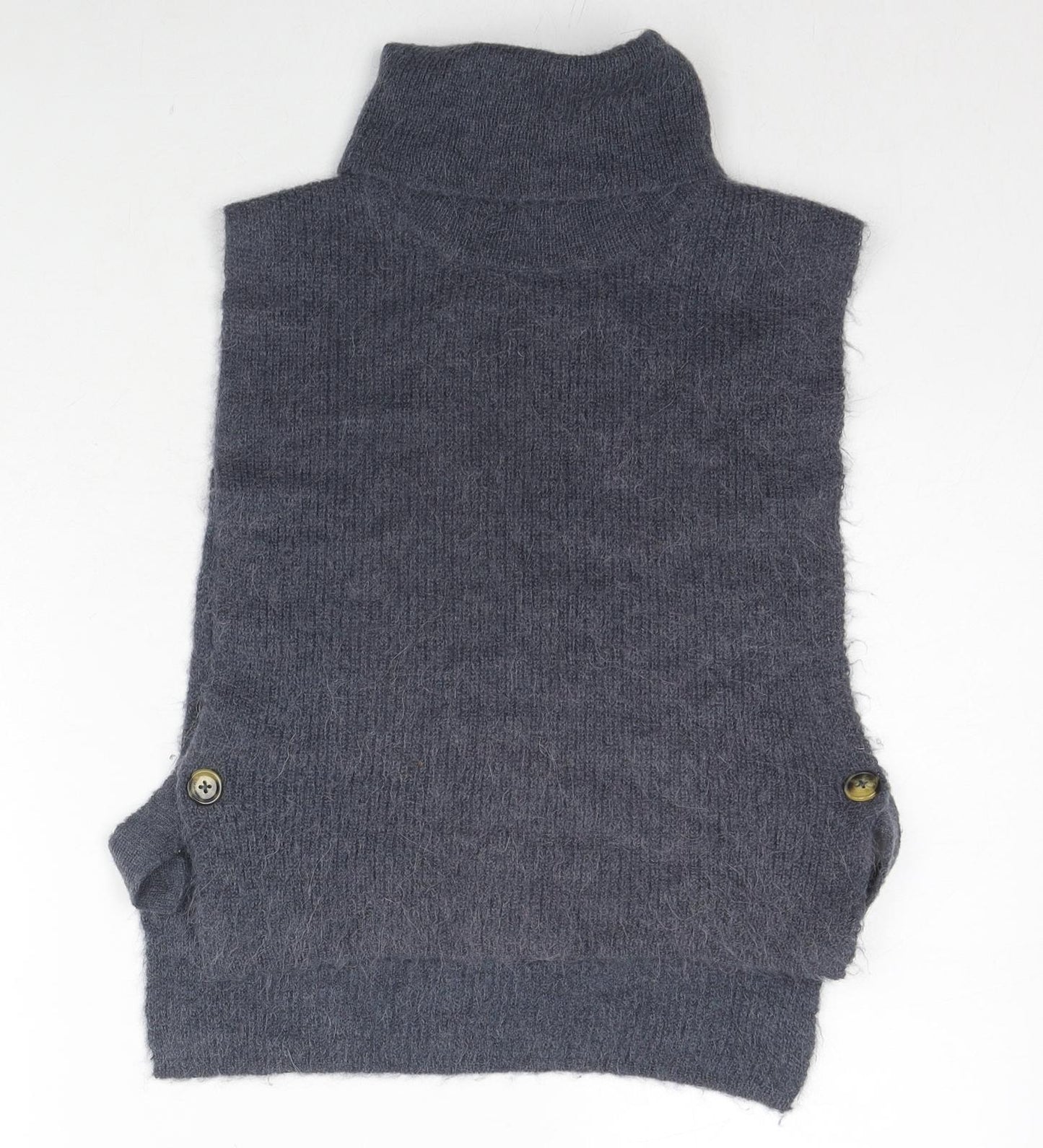 Soaked in Luxury Womens Grey Roll Neck Alpaca Vest Jumper Size M