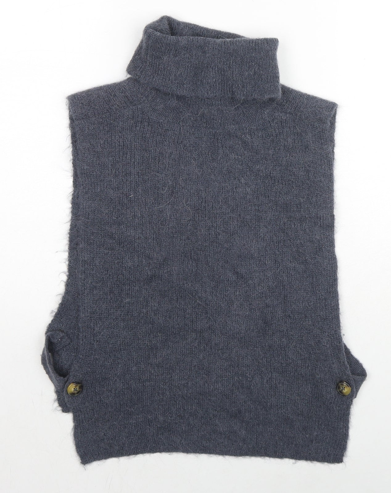 Soaked in Luxury Womens Grey Roll Neck Alpaca Vest Jumper Size M