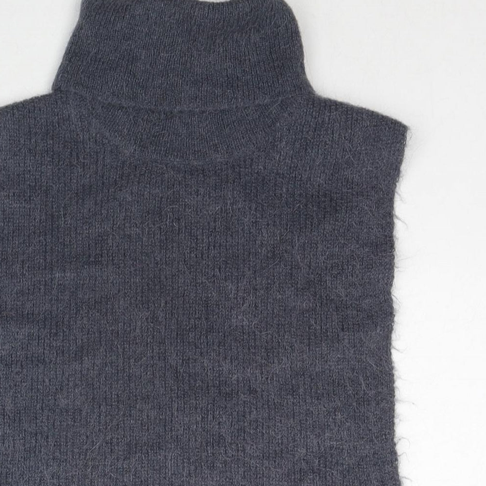 Soaked in Luxury Womens Grey Roll Neck Alpaca Vest Jumper Size M