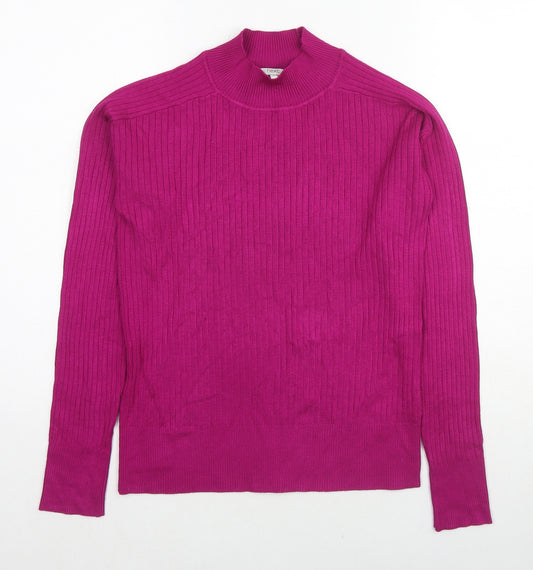 NEXT Womens Purple High Neck Viscose Pullover Jumper Size 12
