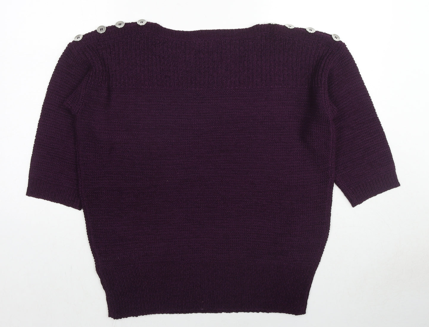 Wallis Womens Purple Round Neck Acrylic Pullover Jumper Size M