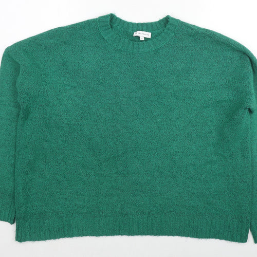 Warehouse Womens Green Round Neck Acrylic Pullover Jumper Size 16