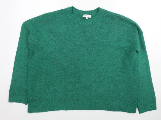 Warehouse Womens Green Round Neck Acrylic Pullover Jumper Size 16