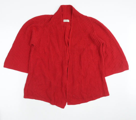 Amandi Womens Red V-Neck Cotton Cardigan Jumper Size S - Size S-M