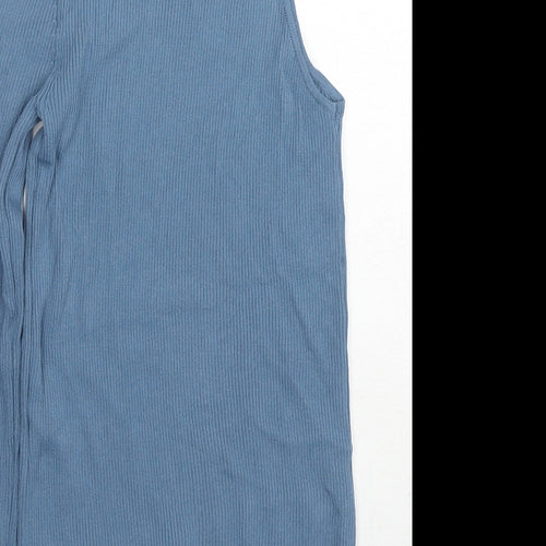 Zara Womens Blue High Neck Polyester Pullover Jumper Size S - One Shoulder