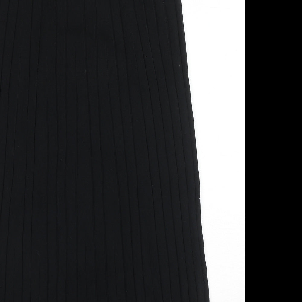 Marks and Spencer Womens Black Viscose Pleated Skirt Size M