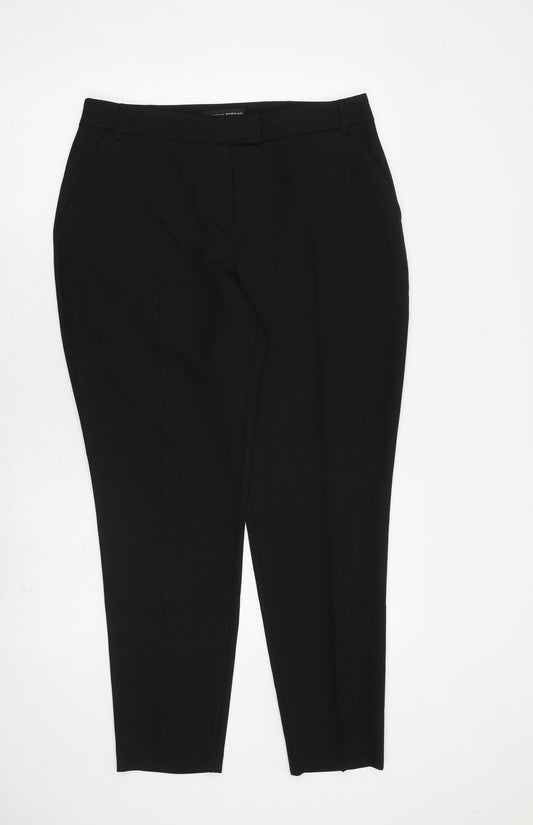 Dorothy Perkins Womens Black Polyester Dress Pants Trousers Size 12 L27 in Regular Zip