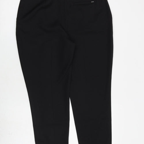 Dorothy Perkins Womens Black Polyester Dress Pants Trousers Size 12 L27 in Regular Zip