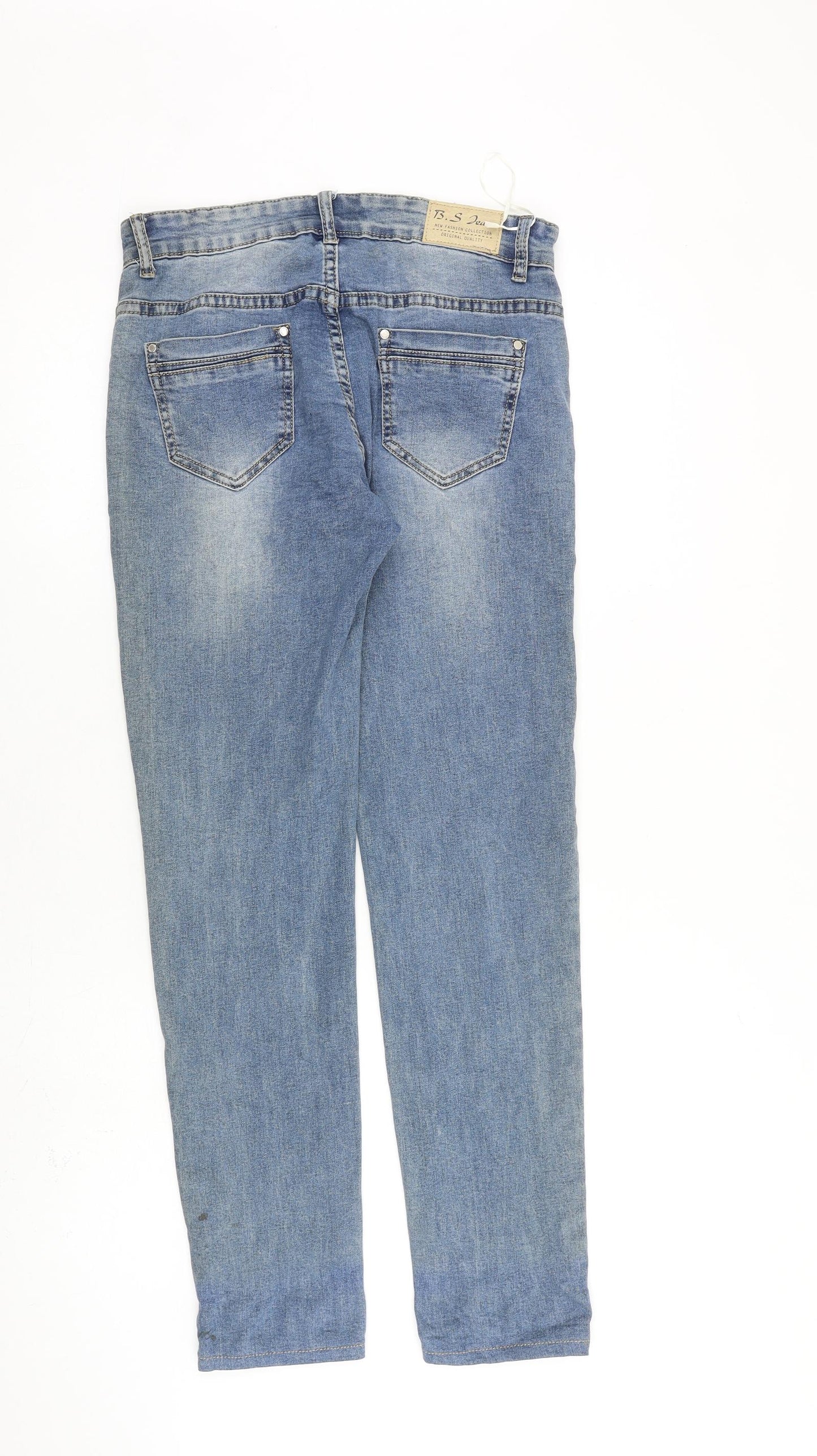 BS jeans Womens Blue Cotton Skinny Jeans Size 8 L31 in Regular Zip