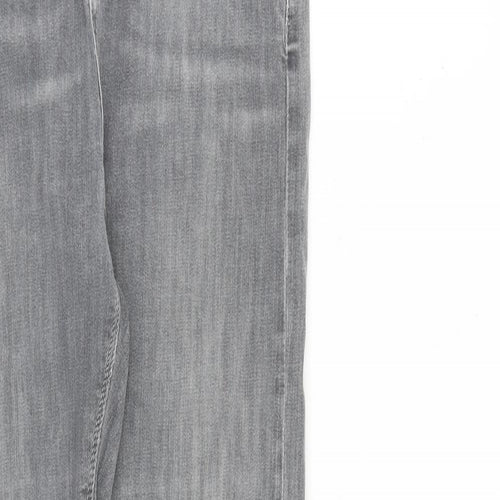 Topshop Womens Grey Cotton Skinny Jeans Size 28 in L34 in Regular Zip