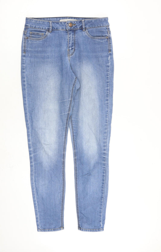 George Womens Blue Cotton Skinny Jeans Size 10 L28 in Slim Zip