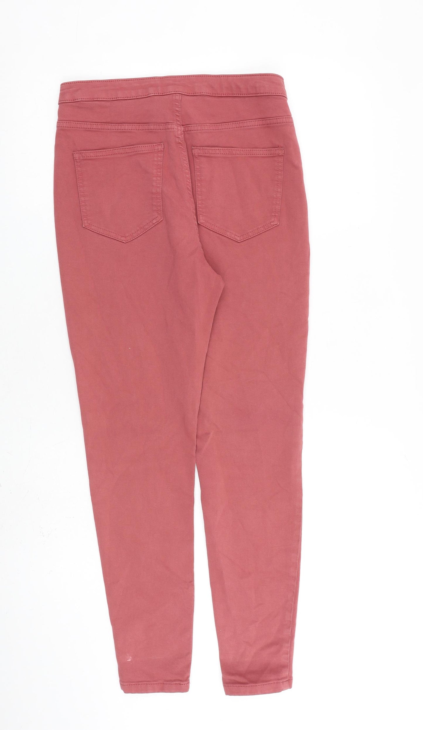 Marks and Spencer Womens Pink Cotton Skinny Jeans Size 12 L28 in Slim Zip