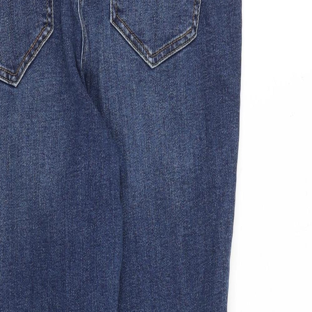 George Womens Blue Cotton Skinny Jeans Size 14 L28 in Slim Zip - Raw Hem