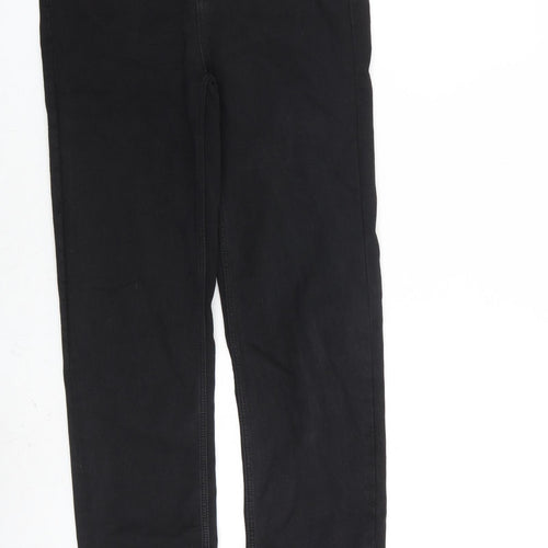 Marks and Spencer Womens Black Cotton Straight Jeans Size 10 L31 in Regular Zip