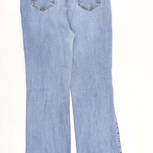 George Womens Blue Cotton Bootcut Jeans Size 16 L30 in Regular Zip