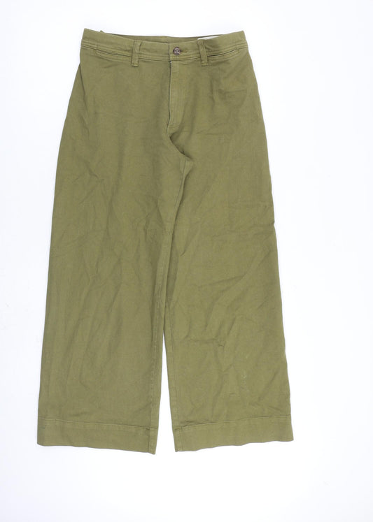 Gap Womens Green Cotton Wide-Leg Jeans Size 6 L27 in Regular Zip