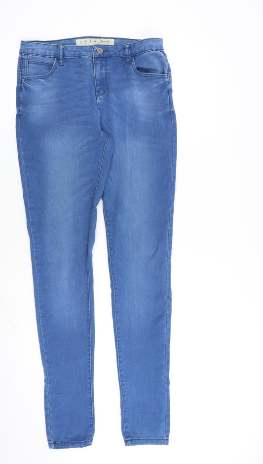 Denim & Co. Womens Blue Cotton Skinny Jeans Size 12 L34 in Regular Zip