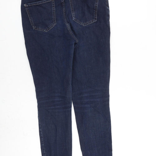 NEXT Womens Blue Cotton Skinny Jeans Size 12 L25 in Slim Zip