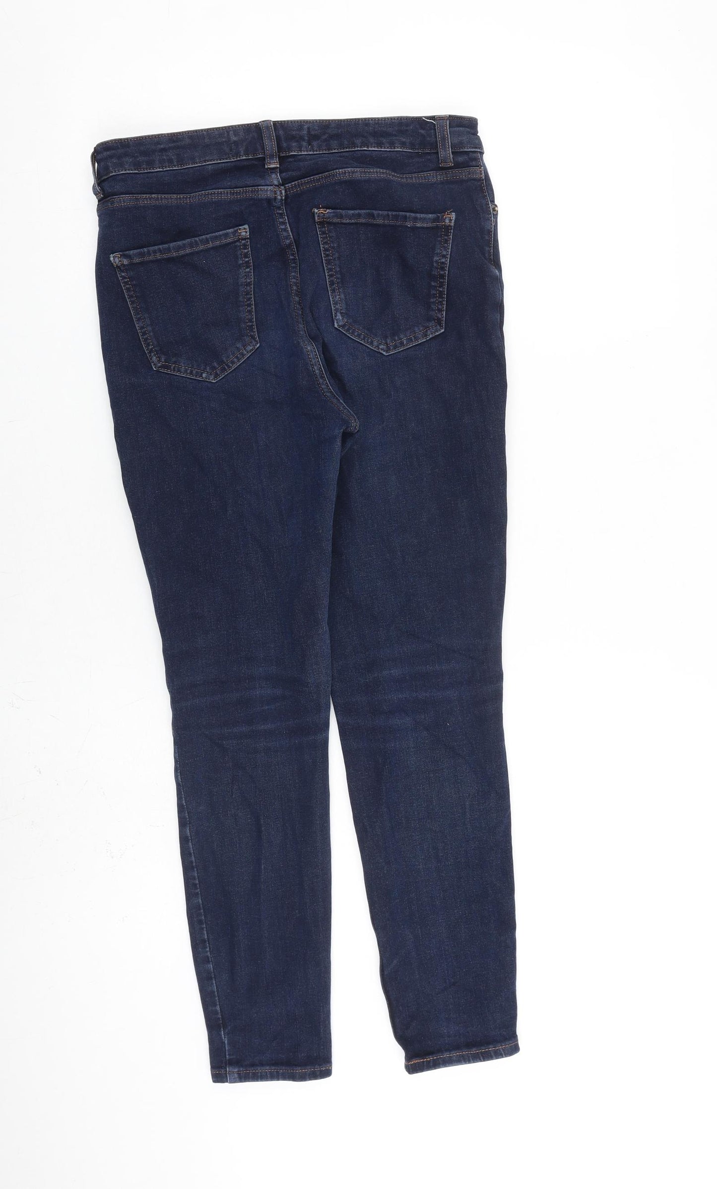 NEXT Womens Blue Cotton Skinny Jeans Size 12 L25 in Slim Zip