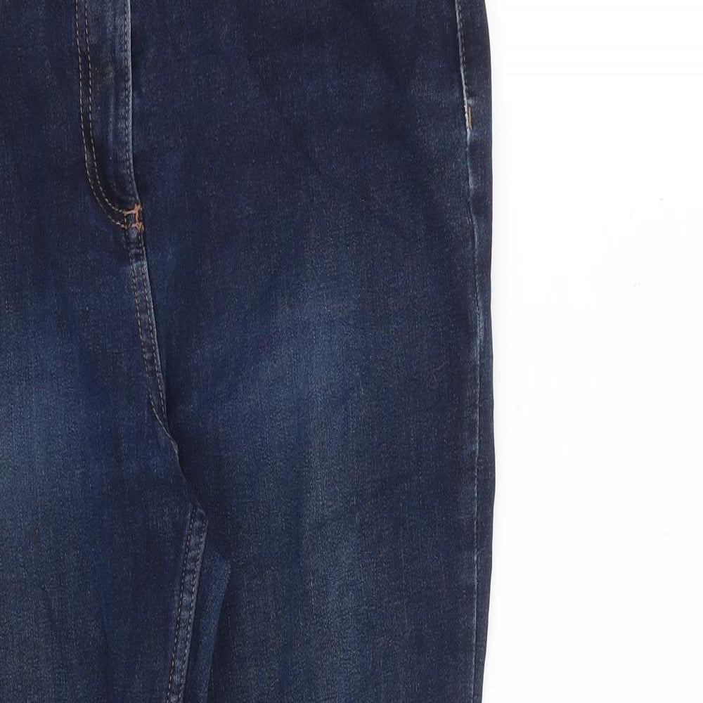 NEXT Womens Blue Cotton Skinny Jeans Size 12 L25 in Slim Zip