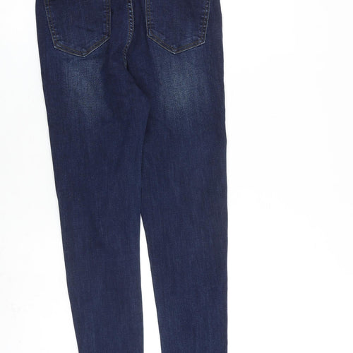 Nina Carter Womens Blue Cotton Skinny Jeans Size 8 L28 in Slim Zip
