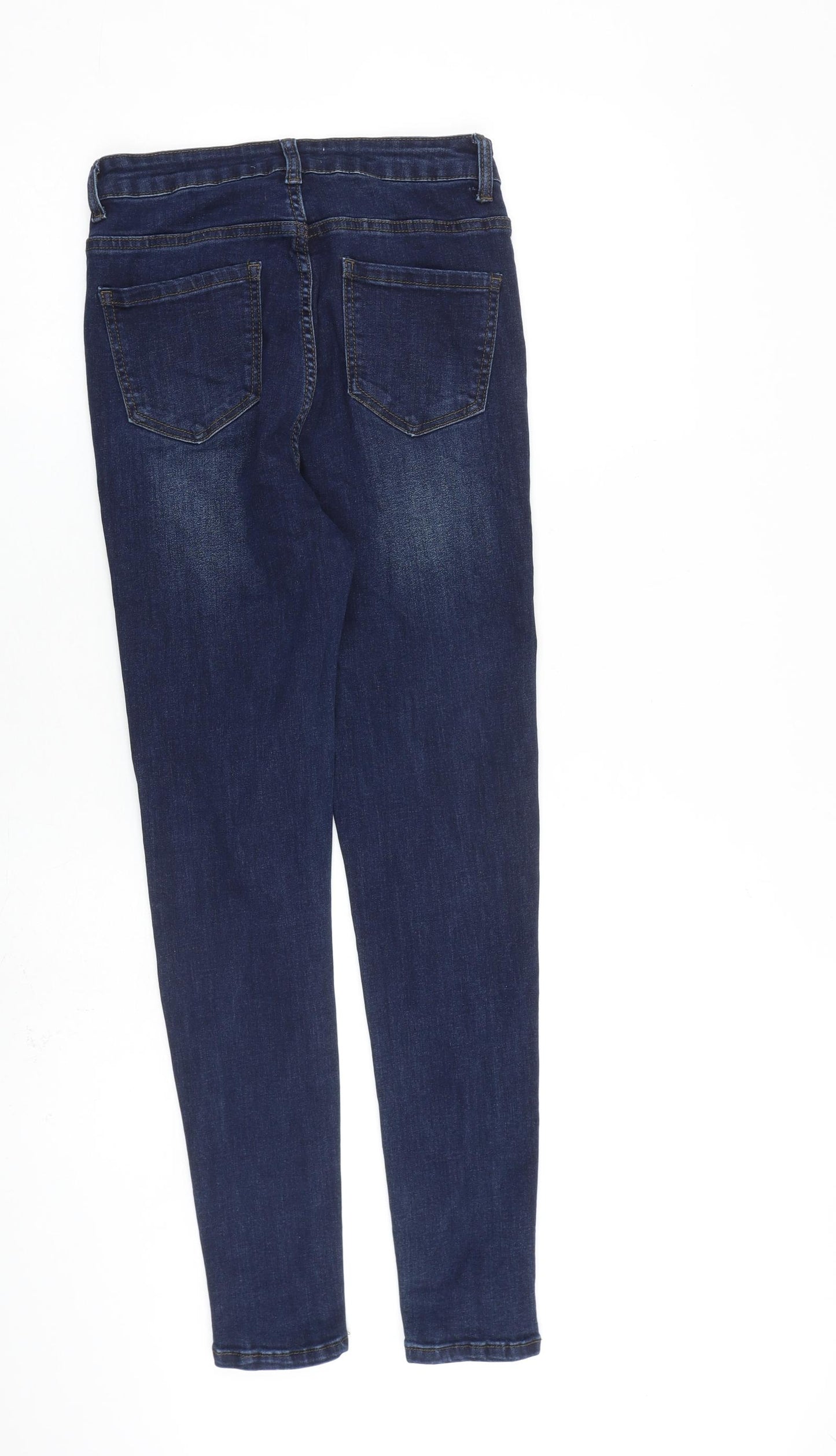 Nina Carter Womens Blue Cotton Skinny Jeans Size 8 L28 in Slim Zip