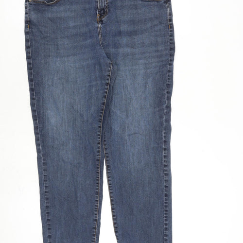 TU Womens Blue Cotton Tapered Jeans Size 16 L28 in Regular Zip