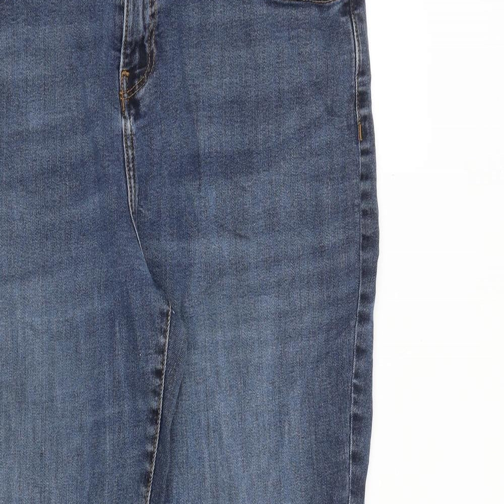 TU Womens Blue Cotton Tapered Jeans Size 16 L28 in Regular Zip