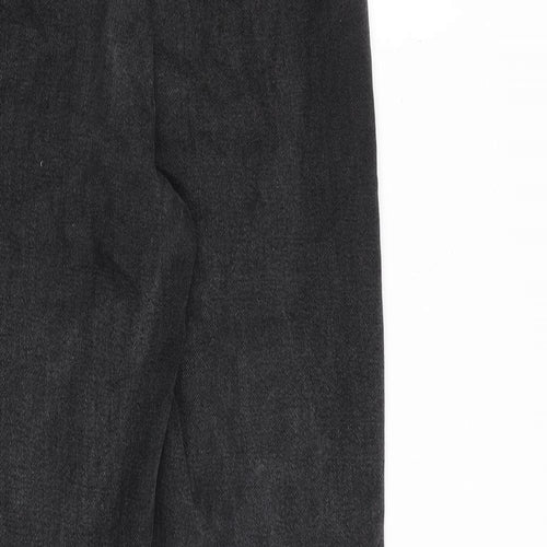 PRETTYLITTLETHING Womens Grey Cotton Straight Jeans Size 8 L28 in Regular Zip