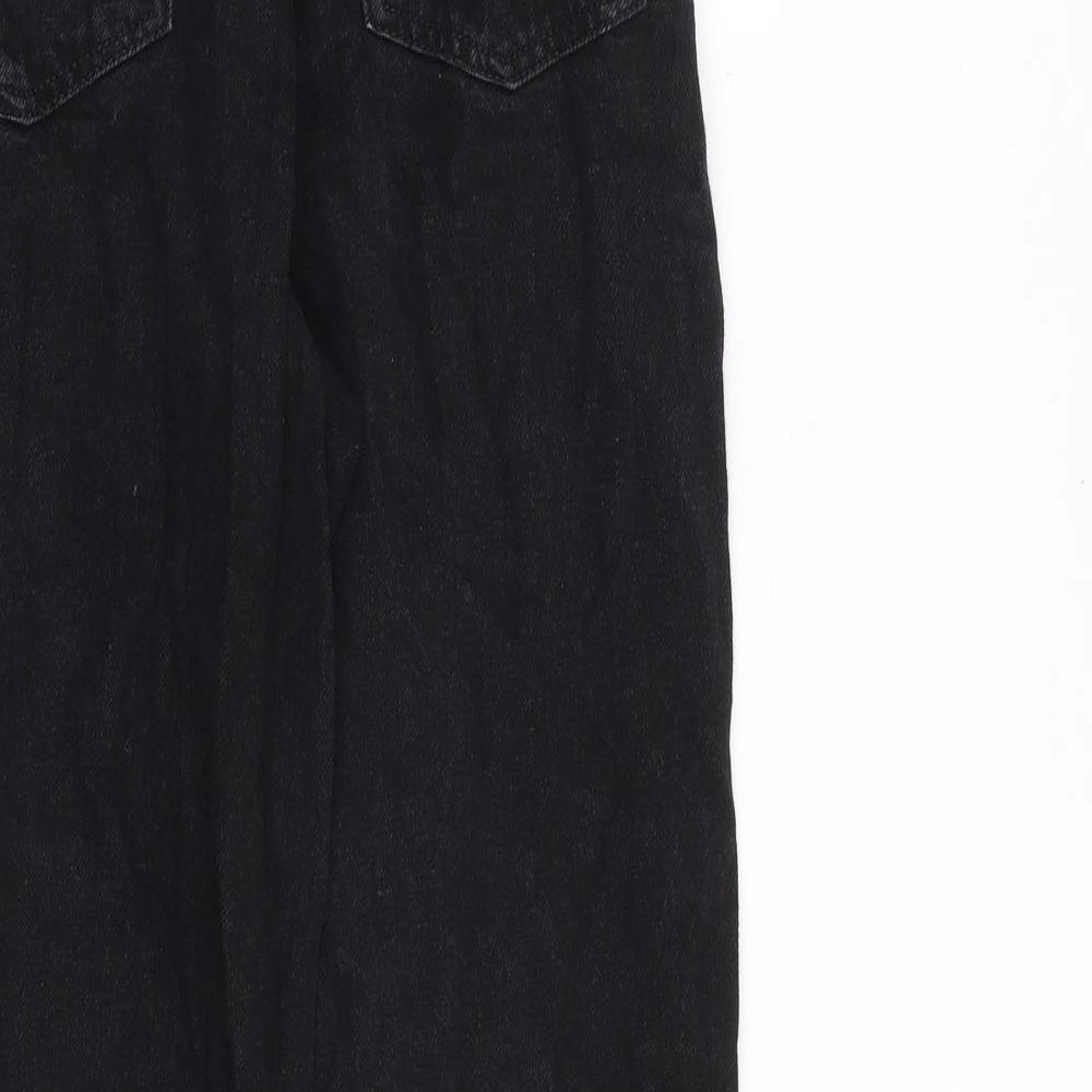 Denim & Co. Womens Black Cotton Tapered Jeans Size 10 L28 in Regular Zip