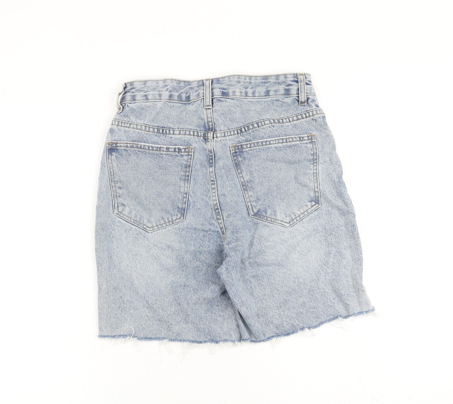 Cotton On Womens Blue 100% Cotton Boyfriend Shorts Size 8 L6 in Regular Zip