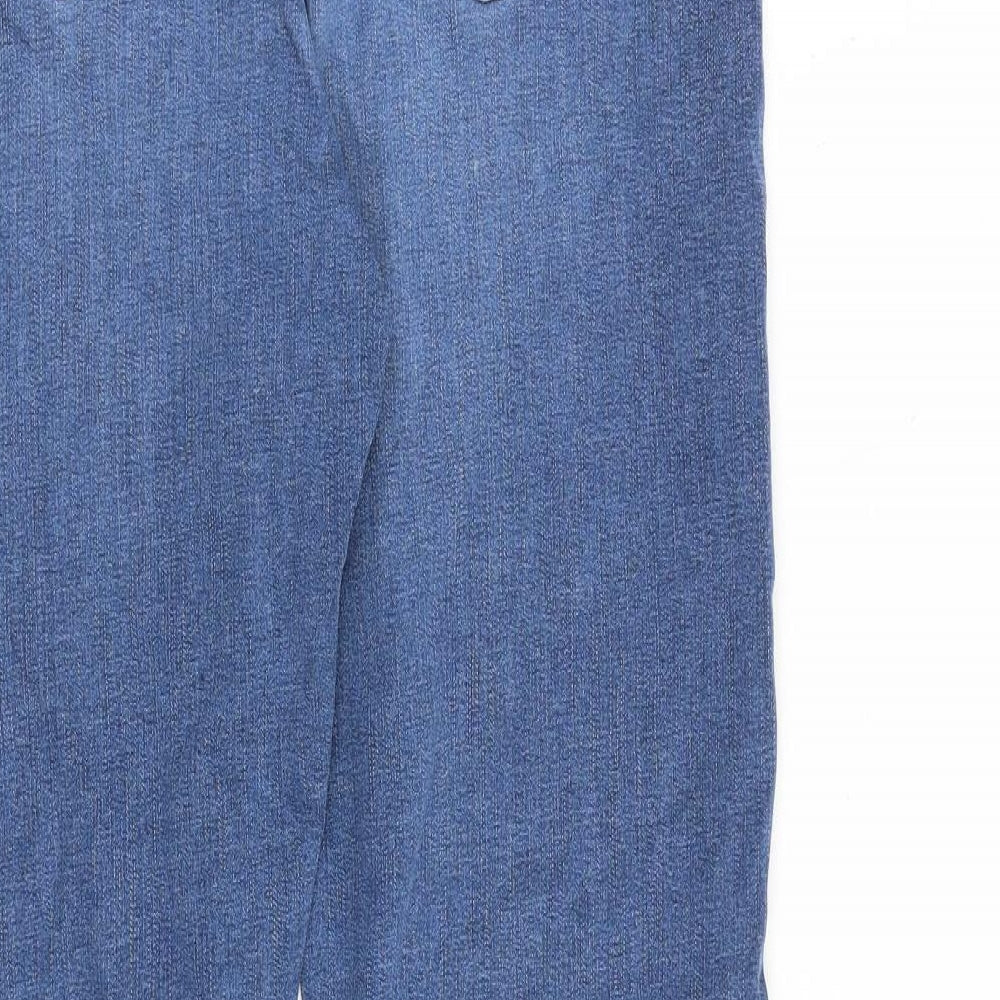 Marks and Spencer Womens Blue Cotton Straight Jeans Size 12 L30 in Regular Zip