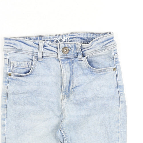 Denim & Co. Boys Blue Cotton Bermuda Shorts Size 6-7 Years Regular Zip