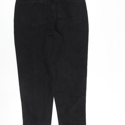 Denim & Co. Womens Black Cotton Tapered Jeans Size 12 L28 in Regular Zip