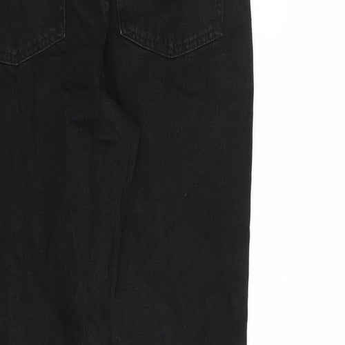 Denim & Co. Womens Black Cotton Tapered Jeans Size 12 L28 in Regular Zip